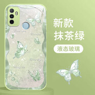 靜微OPPOA32手機(jī)殼OPPOA33新款保護(hù)套A32液態(tài)玻璃A33硅膠軟殼OPPO防摔外殼高級(jí)感個(gè)性簡(jiǎn)約ins風(fēng)女士款 抹茶綠【蝴蝶綠】清爽玻璃殼 OPPO A33