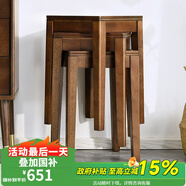 睿帆凳子實(shí)木凳子家用餐凳凳子餐桌凳小凳子高凳時(shí)尚創(chuàng  )意木凳小板凳 「簡(jiǎn)約款」加粗凳腿6把