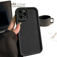 極簡ins風(fēng)個性厚邊純色適用蘋果14Pro保護(hù)套iPhone13硅膠全包12Pr 階梯殼黑【純素材殼】 iphoneXr