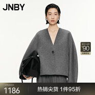 JNBY/江南布衣【100%綿羊毛】秋冬季雙面毛呢夾克外套女5O0810640 071/雜灰 XL