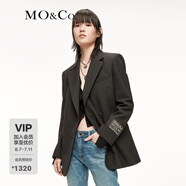MO&Co.冬季中性化剪裁泰迪熊廓形感西裝JK服 萌寵部落moco 黑色 XS