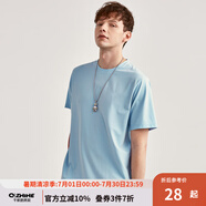 千紙鶴男裝純棉短袖t恤男寬松半袖夏季輕薄小白T打底衫白色上衣體恤夏裝 15X霧藍(lán) S
