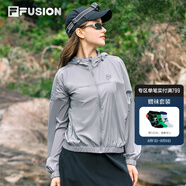 斐樂（FILA）FUSION斐樂潮牌梭織外套男子女子2025夏新款時尚休閑防曬連帽上衣 女-水墨灰-GY M