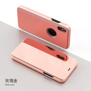 維諾亞適用蘋果16鏡面手機(jī)殼iPhone13電鍍皮套XSip15立式翻蓋支架 玫瑰金 Iphone6S(4.7寸