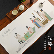 弘梅 彩繪古畫(huà)羊毛毛氈墊 耐磨加厚書(shū)法書(shū)畫(huà)搗練圖110*50m 文房四寶寫(xiě)毛筆字宣紙用氈布桌墊 