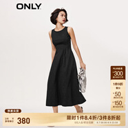 ONLY氣質(zhì)刺繡中長(zhǎng)款牛仔背心裙連衣裙女|123342003 J1Z 黑色牛仔提花 L 170/88A