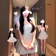 桑紀(jì)（SANGJI）白色波點連衣裙夏女2025法式收腰無袖吊帶連身裙小個子蓬蓬裙 白色波點連衣裙(長款) 【氣質(zhì)大 S 夏日ootd/清冷藝術(shù)感穿搭
