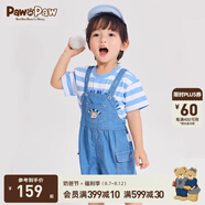 PawinPaw卡通小熊童裝夏季男寶寶牛仔背帶褲時尚可愛 Indigo牛仔藍色/55 100 cm