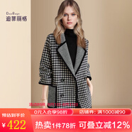 迪菲麗格冬季高級(jí)感千鳥格毛呢外套女2024年新款氣質(zhì)雙面呢子大衣 圖片色 L