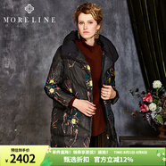 MORELINE沐蘭商場(chǎng)同款冬季女裝保暖印花羽絨服18872701 啡花 L 40
