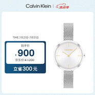 凱文克萊（Calvin Klein）CK手表日光款銀色鋼帶石英女士腕表女神節(jié)禮物25200184