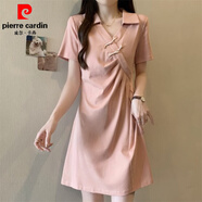 皮爾卡丹（pierre cardin）新中式改良旗袍國風(fēng)休閑polo連衣裙夏大碼胖mm顯瘦遮肚t恤連身裙 粉紅色2025年新款/高級感超好看/ XL 【115-130斤】