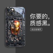 迪士尼（Disney）適用蘋(píng)果15promax漫威手機殼iPhone16pro小眾14plus鋼鐵俠13mini [玻璃質(zhì)感黑]鋼鐵俠-BL15 iPhone6plus