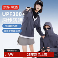 京東京造【UPF300+】防曬衣男士原紗冰絲涼感夏季防曬服男女外套 藏藍2XL