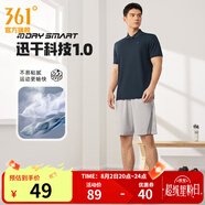 361度運(yùn)動(dòng)t恤男2025年春夏季新款吸濕速干POLO基礎(chǔ)休閑上衣翻領(lǐng)短T恤 【推薦】【男款】深墨藍(lán) XL