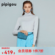 皮皮狗 兩翻領(lǐng)套頭 打底羊絨衫基礎(chǔ)新款打底羊絨針織衫女士?jī)?nèi)搭毛衣 817淺灰色 L /105