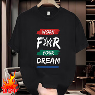 MY-WY潮牌短袖t恤字母大印花t恤衫秀禾服夏季潮牌重磅純棉短袖T恤 黑色(重磅220克) XL