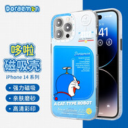 ROCK 【高端尾貨清倉】哆啦a夢適用蘋果14ProMax手機殼磁吸無線iPhone14保護套防摔叮當貓膚感 飛行日記 iPhone 14 Pro Max