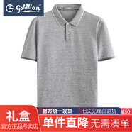 【商場(chǎng)同款】金利來(lái)官方直發(fā)T恤男夏季新款舒爽透氣純色翻領(lǐng)體恤商務(wù)休金利來(lái)高品質(zhì)禮品禮物【禮盒】 淺灰-38 L