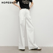 紅袖（hopeshow）闊腿寬松 長褲 本白色 L