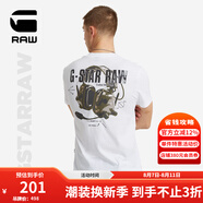 G-STAR RAW時(shí)尚夏季熱銷(xiāo)款男士竹節(jié)高端t恤短袖N(xiāo)ifous圓領(lǐng)印花打底衫D24687 白色 L