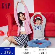 Gap女裝春秋L(fēng)OGO連帽法式圈織軟衛(wèi)衣外套402167 粉紅色 XS (155/76A)亞洲尺碼