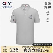 G|Y goldlion金利來GY 短袖polo衫男春夏新款袖口印花耐磨休閑翻領(lǐng)衣服半袖t恤 灰色 L