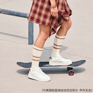 喬丹（QIAODAN）喬丹質(zhì)燥休閑低幫板鞋女2025秋季透氣厚底緩震運動(dòng)鞋女KM32240523 象牙色/樺白色  37 