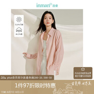茵曼章若楠同款防曬苧麻棉女裝襯衫2025夏季新品襯衣上衣 淺粉色 L