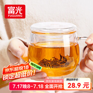 富光花茶杯 男女士茶水分離杯子 雙層辦公泡茶玻璃杯帶把高硼硅水杯