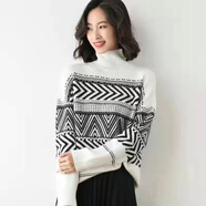 廣州十三行高端女裝東莞大朗毛衣黑色冬季2025新款針織衫南油上衣 白色歐洲站高領(lǐng)毛衣 L建議80-100斤 均碼