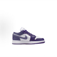 耐克（NIKE）籃球鞋女鞋春季 AIR JORDAN 1 LOW (GS) 休閑輕便大童鞋運動(dòng)板鞋 553560-551/白/庭紫/飛揚紫 35.5