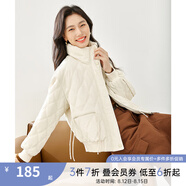 梵希蔓黑色棉服女棉襖2024新款秋冬加厚保暖菱格立領(lǐng)短款棉衣外套 M3613 杏色 S