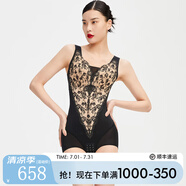 MERRIGE美人計官網(wǎng)產(chǎn)后收塑身連體衣連體內衣春夏女纖體衣開(kāi)襠束身 耀夜黑 M (建議95-110斤)