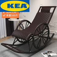 午休躺椅可坐可躺戶(hù)外庭院露天防水防曬夏天 款-加寬加厚-黑寬條-雙輪