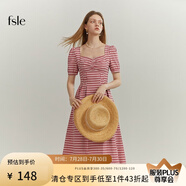 FANSILANEN范思藍(lán)恩22FS2124法式格子吊帶連衣裙女夏季長款甜美氣質(zhì)顯瘦裙子 長款紅白格 M