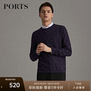PORTS寶姿男裝早秋明星同款星心系列純針織衫毛衣MN9K019JCIH BLUE PURPLE M