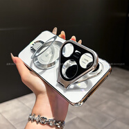 華為（HUAWEI）【品質(zhì)原裝】磁吸支架適用華為pura80pro手機保護殼新款p80自帶鏡 【白沙銀】CD紋金屬雙支架殼 華為_(kāi)Pura_80