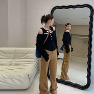 何健弓MoodStom全身鏡落地全身鏡可調節顯瘦顯高服裝店高清超白5mm鏡子 黑色220x100超白高鏡面 可調節顯瘦