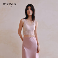 音兒（YINER）內(nèi)衣【明星同款】蝴蝶蕾絲美背吊帶背心女內(nèi)搭帶胸墊無鋼圈文胸 藕粉（短款） L