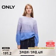 ONLY秋冬柔軟舒適漸變燈籠袖圓領(lǐng)毛衣針織衫女|124313008 I33 藍(lán)紫色塊 S (160) 80A