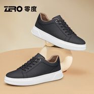 零度【科技按摩鞋底】Zero官方男鞋輕便厚底情侶款小白鞋百搭時(shí)尚板鞋 楊洋同款-黑色 38