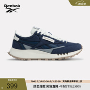 Reebok銳步官方24男女同款CL LEGACY W+休閑時(shí)尚復(fù)古運(yùn)動(dòng)鞋跑步鞋 24FRC903U1GB4 藍(lán)色/白色 43 (28cm),US：10