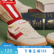 PONY波尼運(yùn)動(dòng)鞋童鞋經(jīng)典高彈防滑軟底舒適透氣魔術(shù)貼易穿脫休閑鞋 234K1SO58RD 白/紅 31 適合腳長(zhǎng)約191~200mm