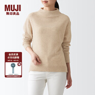 無印良品 MUJI 女式 牦牛絨混羊毛 高圓領(lǐng)毛衣女款春秋長(zhǎng)袖針織衫BAC22A1A 燕麥色 S (155/80A)