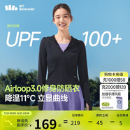蕉下（beneunder）防曬衣女外套涼感修身短款辣妹防紫外線女AL119漫暮黑M