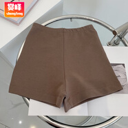 賞峰顯瘦高腰騎行小短褲松緊腰彈力棉修身內(nèi)搭外穿運(yùn)動(dòng)健身打底熱褲 奶茶色【高彈力-款】 建議【80-100斤】 M