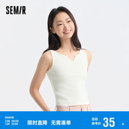 森馬背心女短款針織內(nèi)搭顯高女士夏緊身純色上衣百搭109324102001