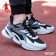 喬丹QIAODAN冬季男鞋跑步鞋男透氣運動(dòng)鞋休閑鞋旅游慢跑鞋子R 黑色/暖灰色-0320（網(wǎng)面） 39