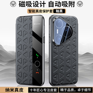 SPRINGVERSE華為pura80pro手機殼新款字母真皮pura80ultra智能視窗磁吸休眠翻蓋p80pro+男女款全包防摔保護套 【黑色】真皮磁吸翻蓋丨高級印花 華為Pura80Pro/P80Pro+通用